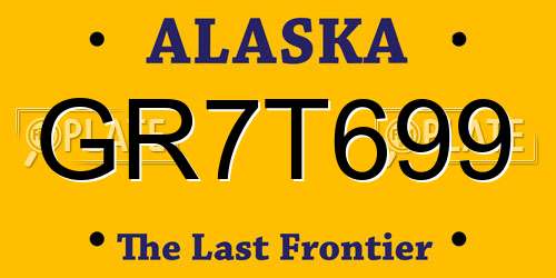 GR7T699 Alaska License Plate