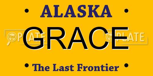 GRACE Alaska License Plate