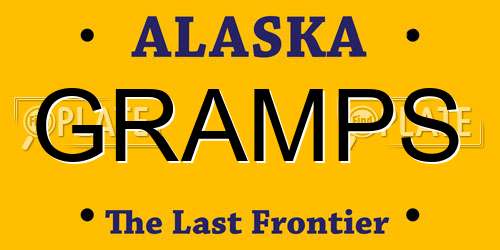 GRAMPS Alaska License Plate