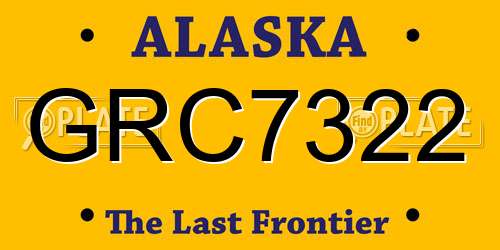 GRC7322 Alaska License Plate