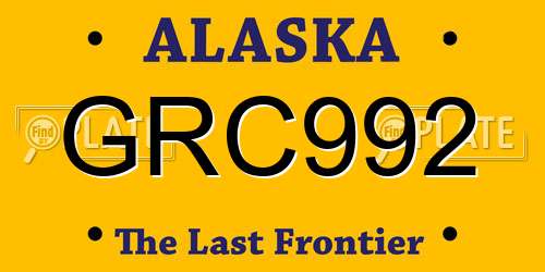 GRC992 Alaska License Plate
