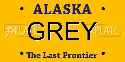 GREY Alaska License Plate