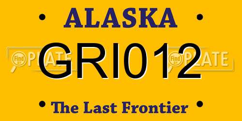 GRI012 Alaska License Plate