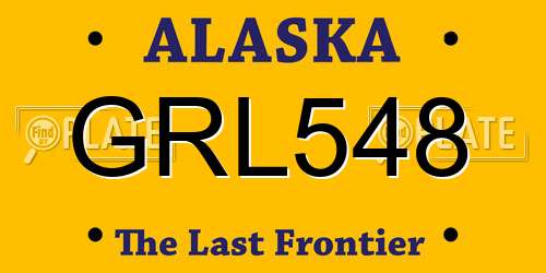 GRL548 Alaska License Plate
