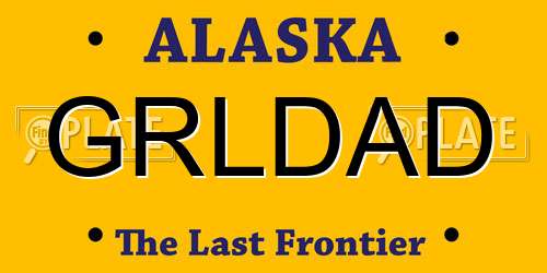 GRLDAD Alaska License Plate