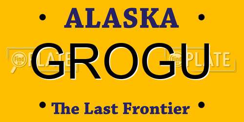 GROGU Alaska License Plate