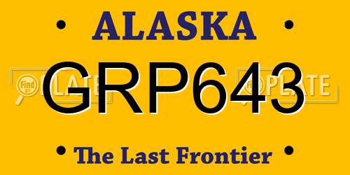 GRP643 Alaska License Plate