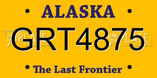 GRT4875 Alaska License Plate