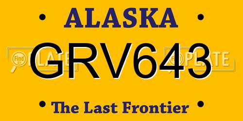 GRV643 Alaska License Plate