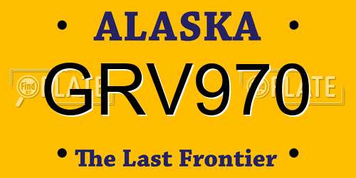 GRV970 Alaska License Plate