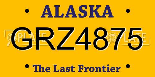 GRZ4875 Alaska License Plate