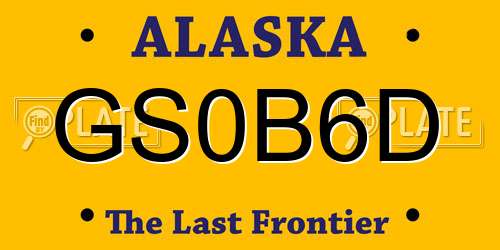 GS0B6D Alaska License Plate