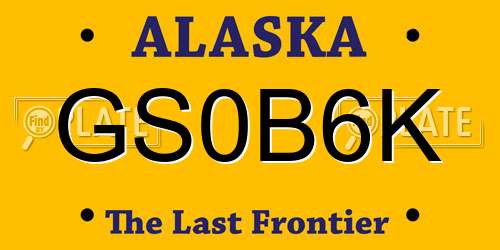 GS0B6K Alaska License Plate