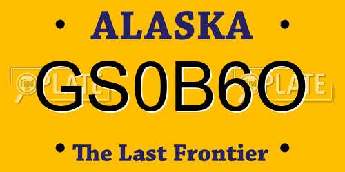 GS0B6O Alaska License Plate