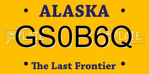 GS0B6Q Alaska License Plate
