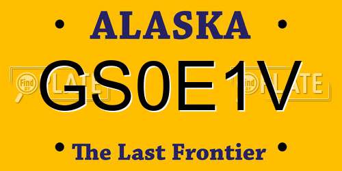 GS0E1V Alaska License Plate