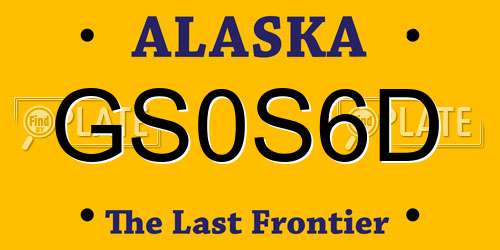 GS0S6D Alaska License Plate