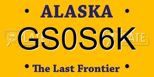 GS0S6K Alaska License Plate