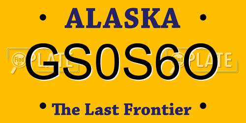 GS0S6O Alaska License Plate