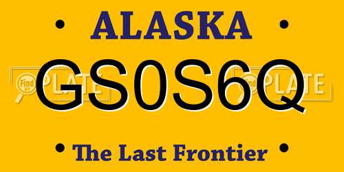 GS0S6Q Alaska License Plate