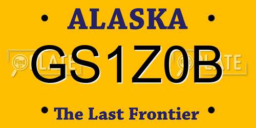 GS1Z0B Alaska License Plate