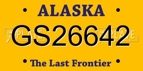 GS26642 Alaska License Plate