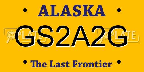 GS2A2G Alaska License Plate
