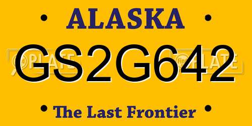 GS2G642 Alaska License Plate