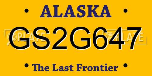 GS2G647 Alaska License Plate