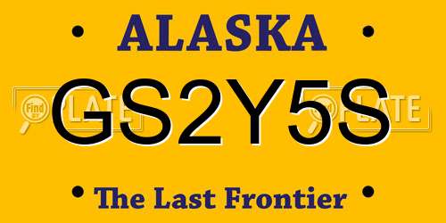 GS2Y5S Alaska License Plate