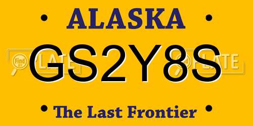 GS2Y8S Alaska License Plate