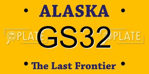 GS32 Alaska License Plate