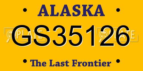GS35126 Alaska License Plate