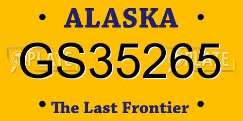 GS35265 Alaska License Plate