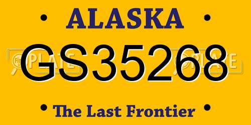 GS35268 Alaska License Plate