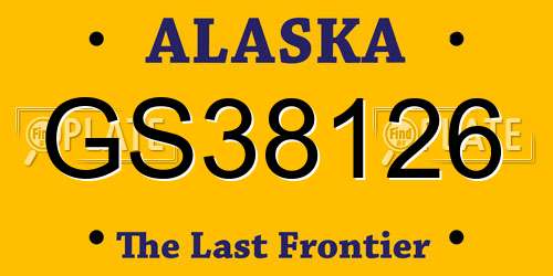 GS38126 Alaska License Plate