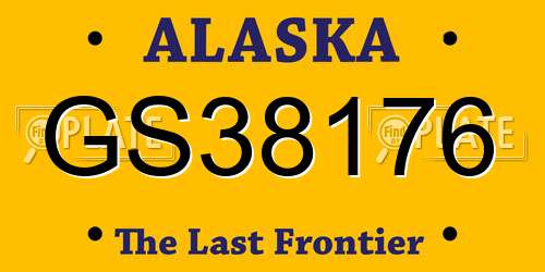 GS38176 Alaska License Plate