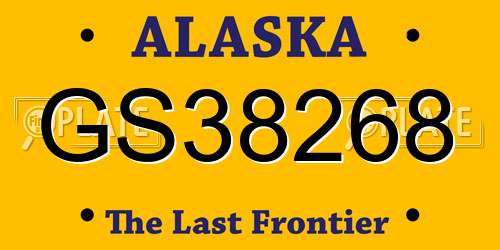 GS38268 Alaska License Plate