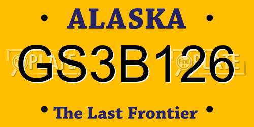 GS3B126 Alaska License Plate