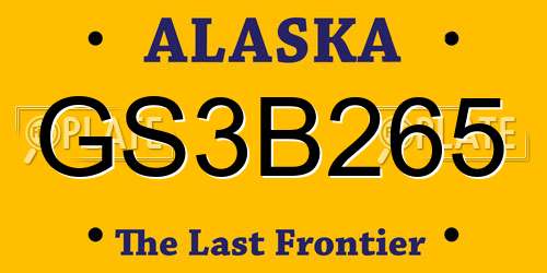 GS3B265 Alaska License Plate