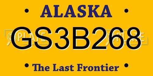GS3B268 Alaska License Plate