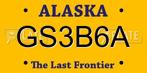 GS3B6A Alaska License Plate