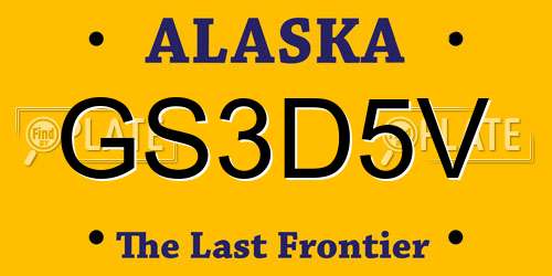 GS3D5V Alaska License Plate
