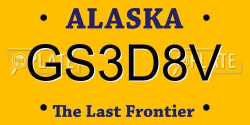 GS3D8V Alaska License Plate