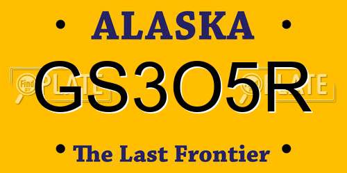 GS3O5R Alaska License Plate