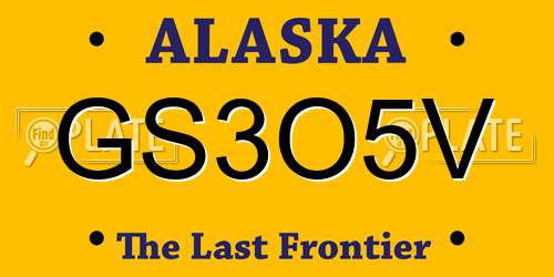 GS3O5V Alaska License Plate