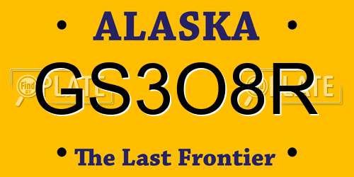 GS3O8R Alaska License Plate