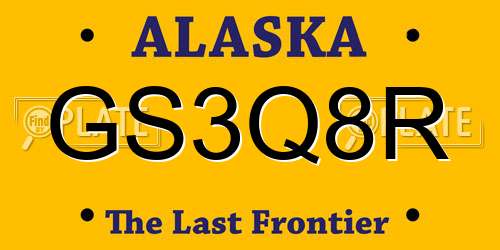 GS3Q8R Alaska License Plate