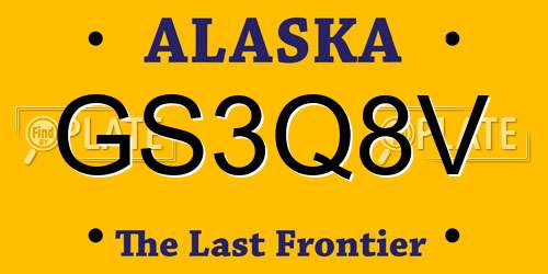 GS3Q8V Alaska License Plate