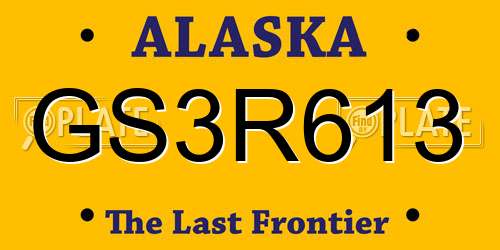 GS3R613 Alaska License Plate